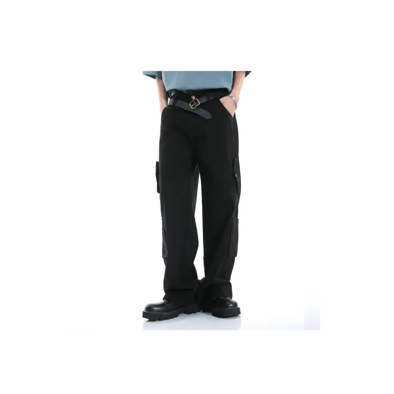 Voguo Relay Cargo Pants, Casual Pants Unisex Black-2