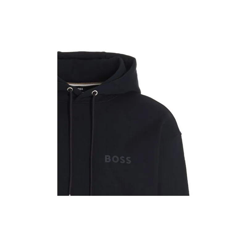 HUGO BOSS Logo Printed Drawstring Hoodie-5