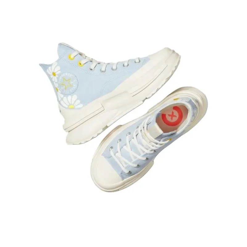 Converse Run Star Legacy Wear Resistant Coverage High Top Canvas Shoes Unisex Blue Yellow-3