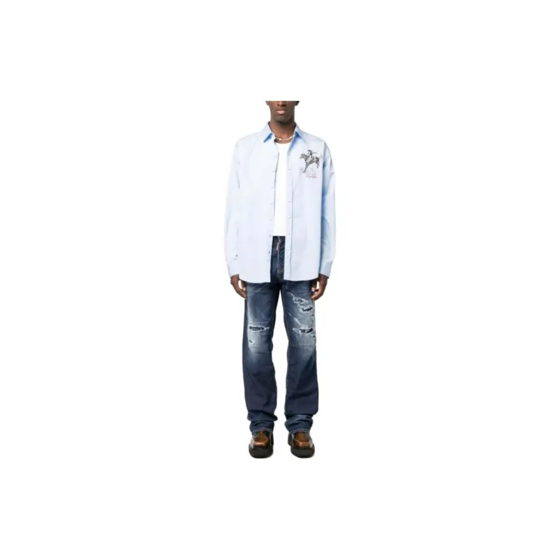 DSQUARED 2 Ripped Faded Straight leg Jeans-2
