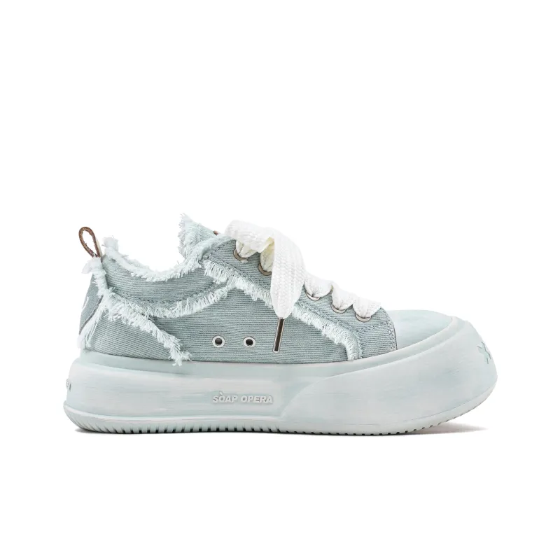 SOAP OPERA Wiping Color Series Skateboard Shoes Unisex Low Top Green/White-1
