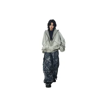 0-CROWORLD Jacket Men's Gray Green