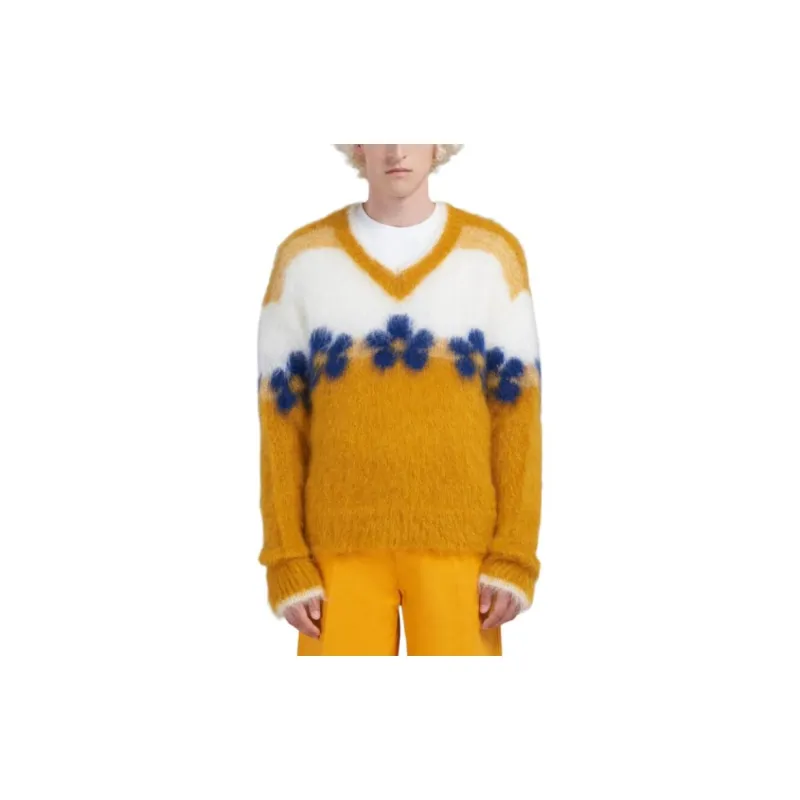 MARNI V Neck Floral Pattern Sweater-1