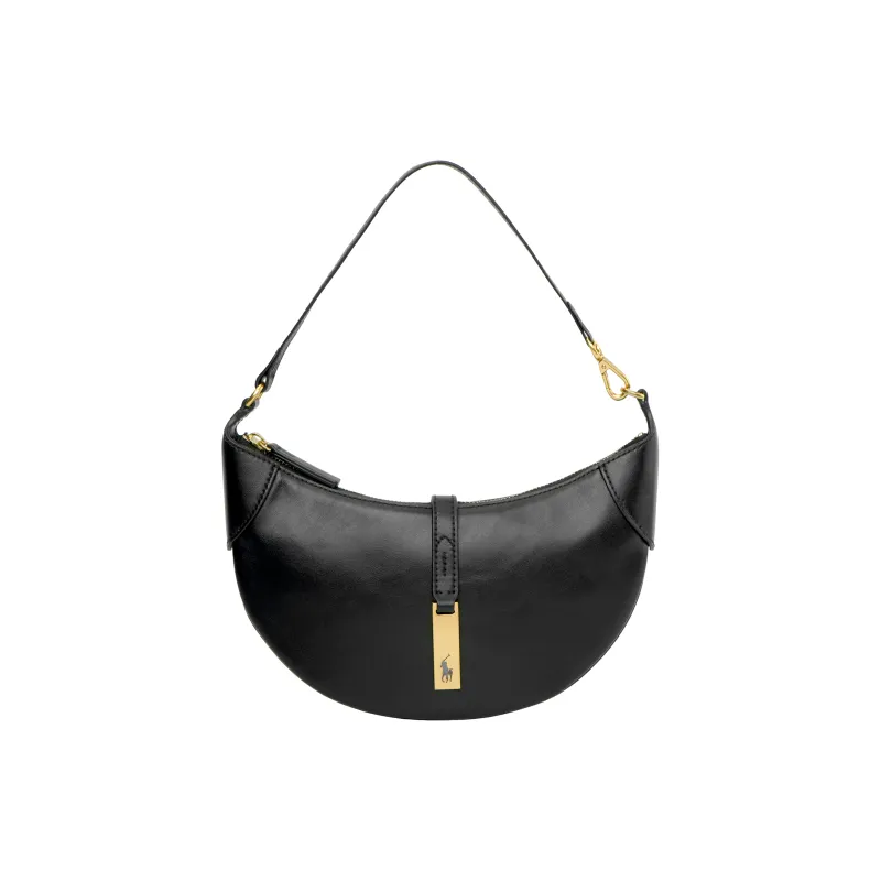 Polo Ralph Lauren Calfskin Handbag Shoulder Bag Women's Black-1