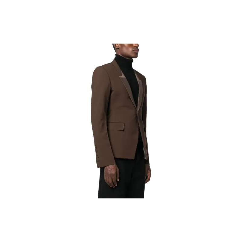 RICK OWENS Single Breasted Buttoned Tailored Blazer-3