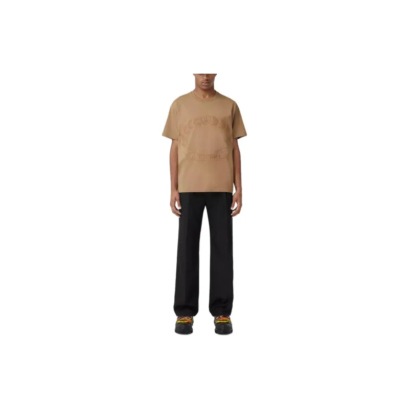 Burberry Embroidered Logo Cotton T shirt-2