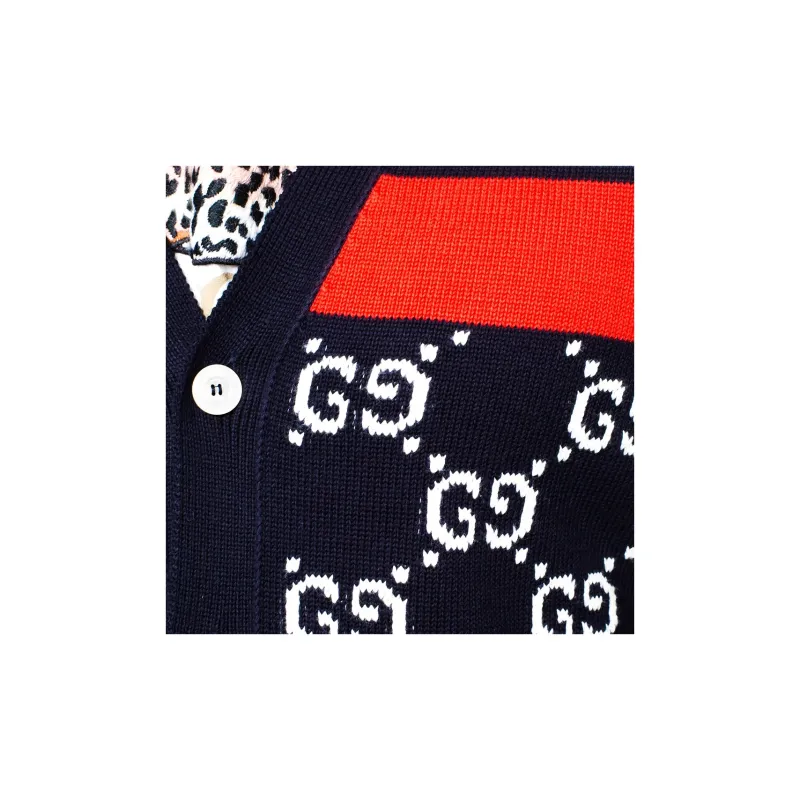 GUCCI 2010s GG jacquard Cotton Cardigan-5