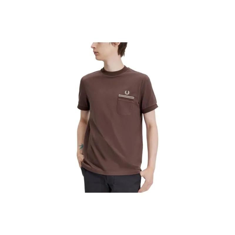 FRED PERRY Loopback Jersey Pocket T Shirt T Shirt Men's Red-4