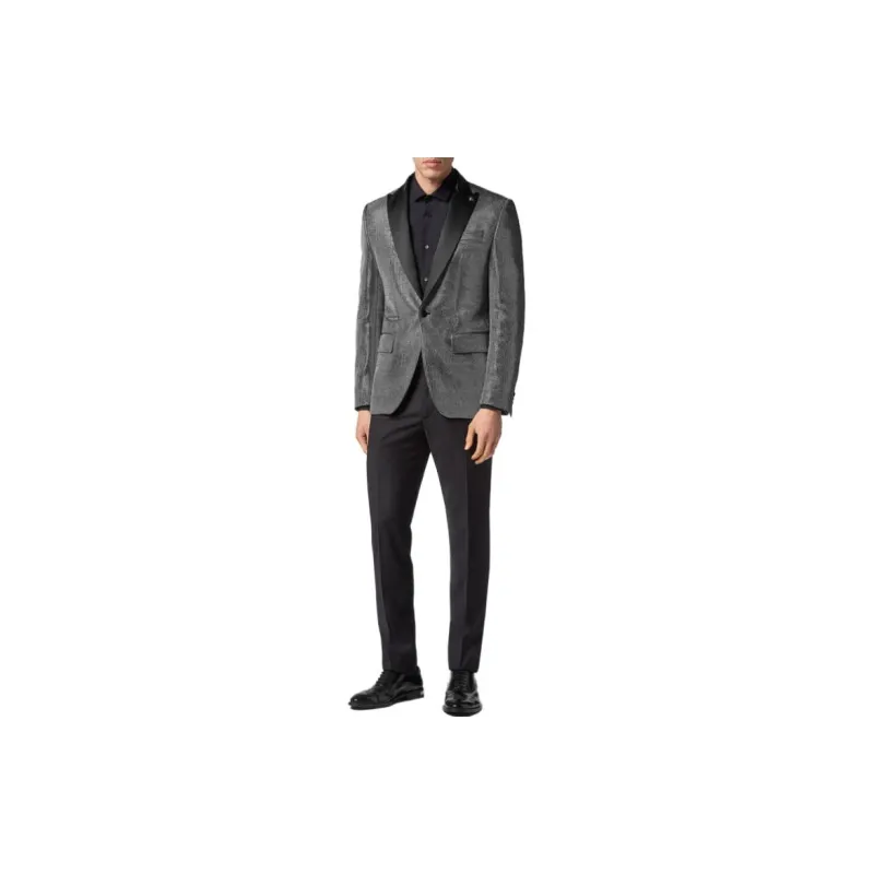 PHILIPP PLEIN Metallic finish Single breasted Blazer-1