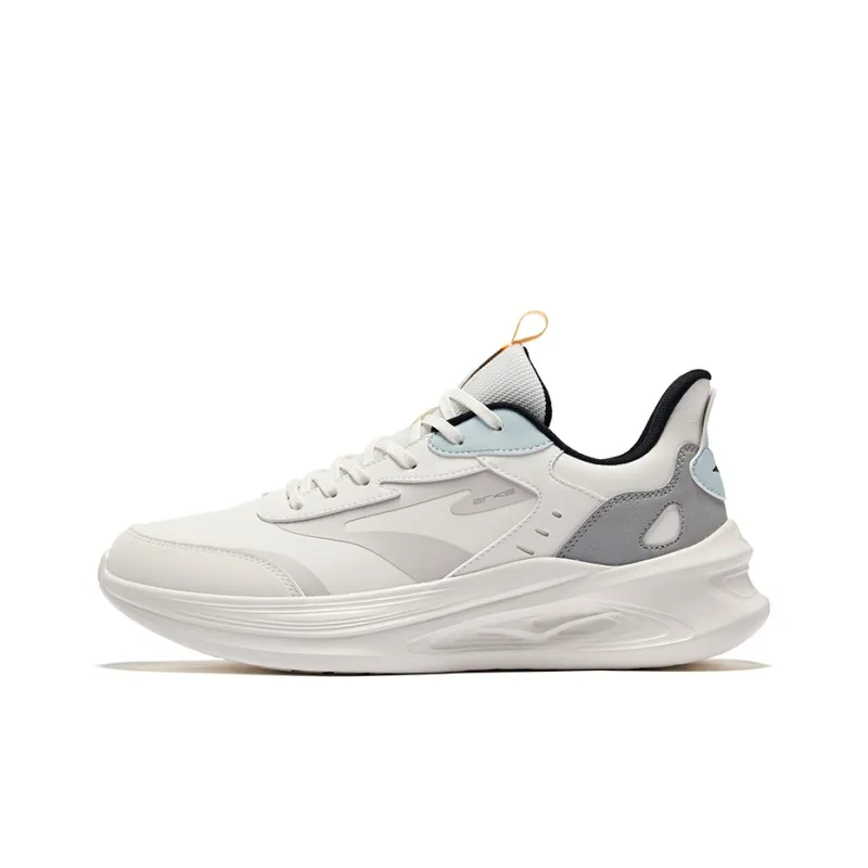 Erke Cushioned Rebound Water Resistant Running Shoes Men's Microcrystal White Wild Gray-0