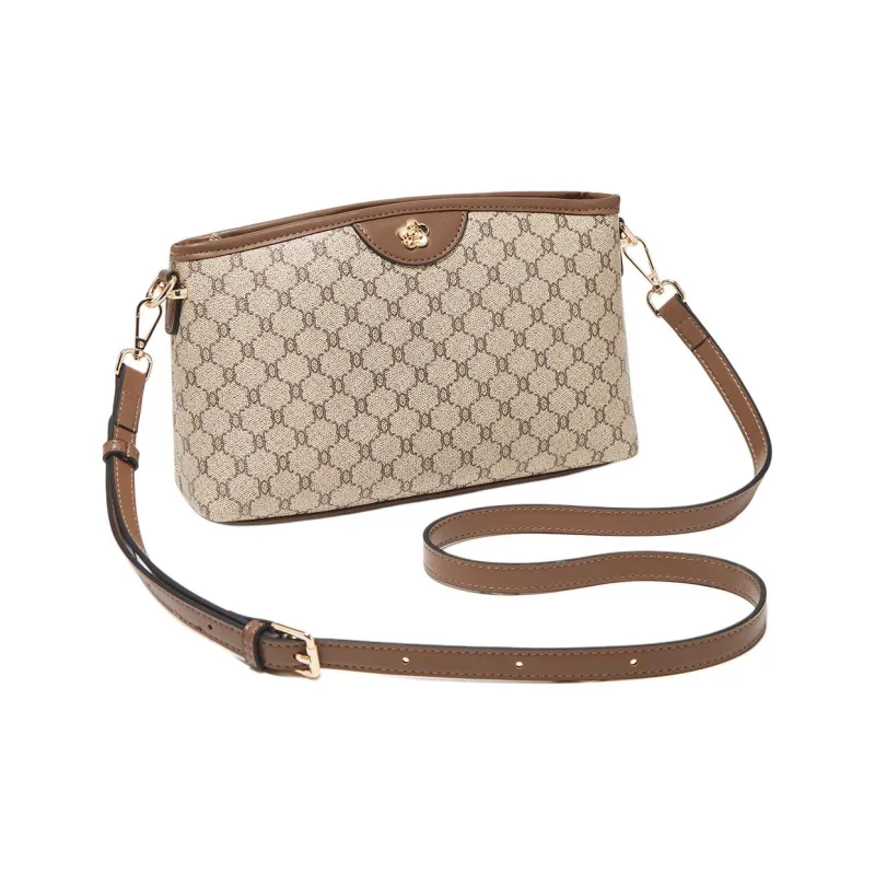 Marino Orlandi Synthetic Leather PVC Small Square Bag, Mom Bag, Crossbody Bag, Shoulder Bag Women's Khaki/Coffee-20