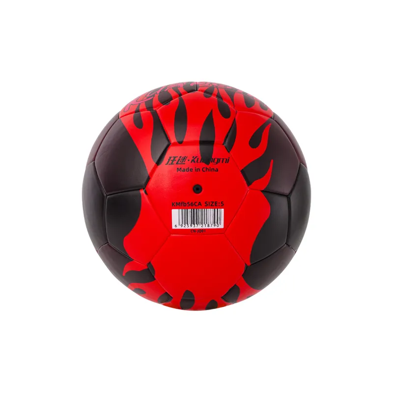 Kuangmi Size 5 Soccer PU Seamless Thermal bonding Unisex Flame Red-6