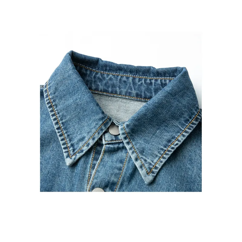 BASIC HOUSE Long-Sleeved Dresses Women's Denim Blue-2