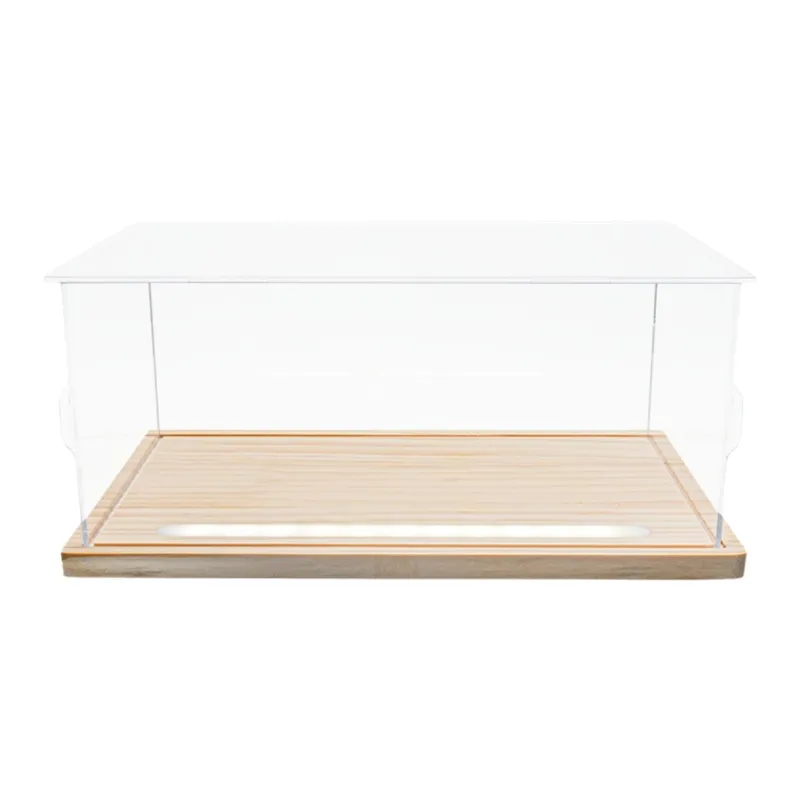 Chi Yu Car Play Solid Wood Base Acrylic Assembly Box, Apollo EVO 1 24 Hobby Model Display Case, Model Accessory-0