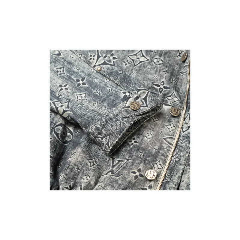 LOUIS VUITTON New Quarterly Products Of LV Denim Jacket Men's Gray-3