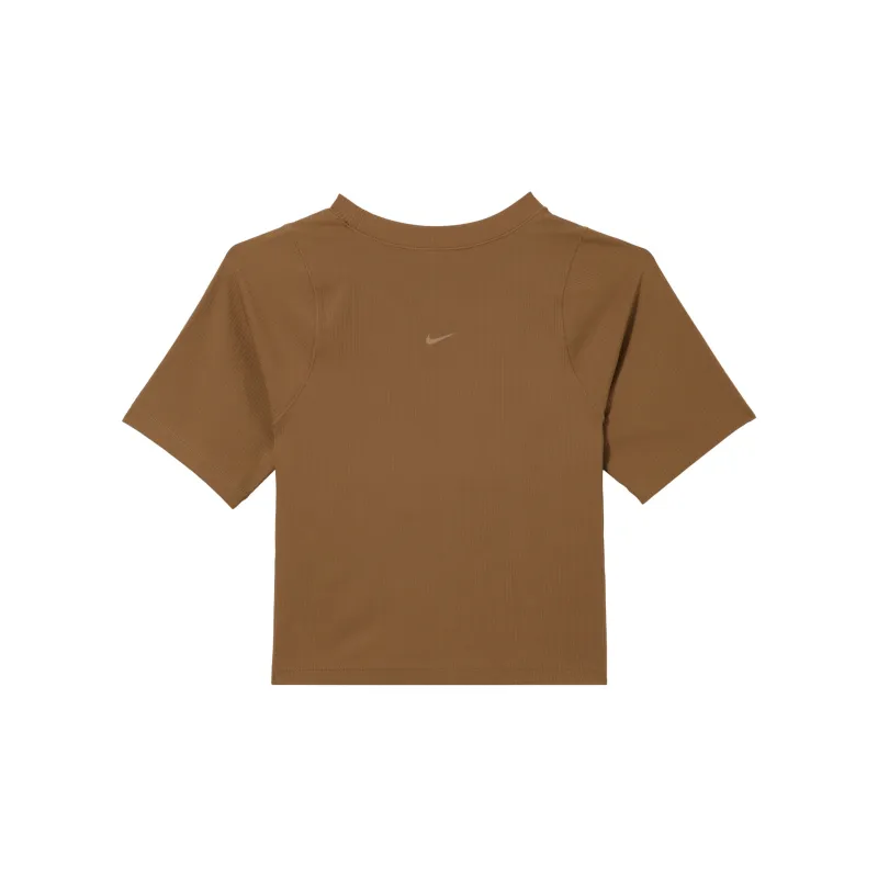 Nike T-Shirt Women's Light British Brown/White-1