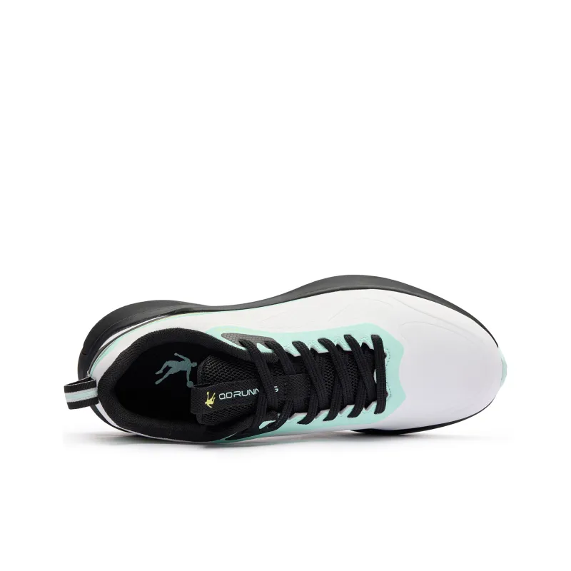 QIAODAN Cushioning Anti Slip And Wear Resistant Low Top Casual Running Shoes Men's White Black-3