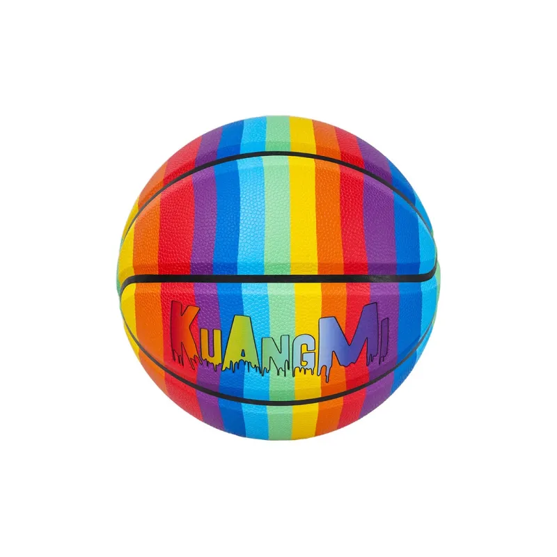 Kuangmi PU Basketball Rainbow Size 7 Ball Training Unisex-2