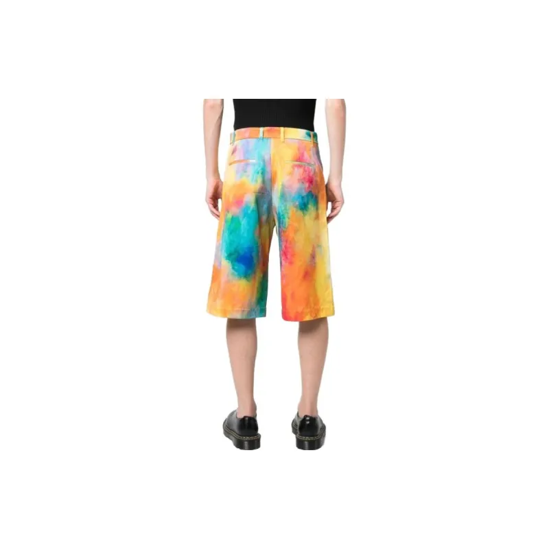 Études Tie dye print Pleated Wide leg Shorts-1