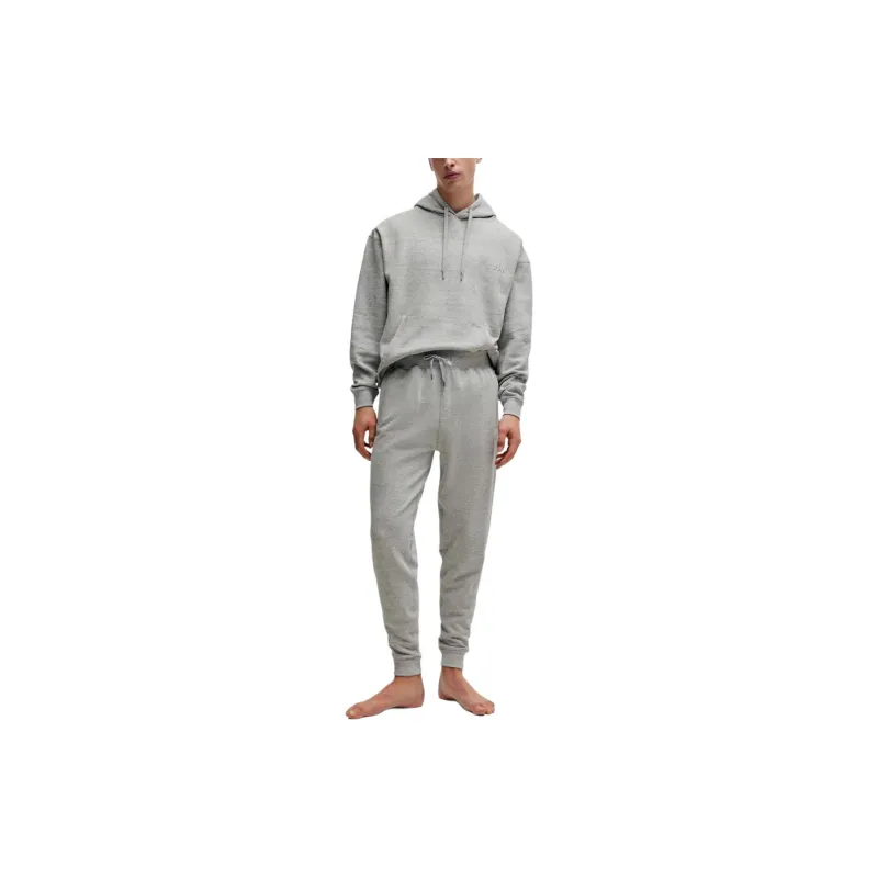 HUGO BOSS Tracksuit Bottoms With Embroidered Logo Knitted Sweatpants Men's Gray-2