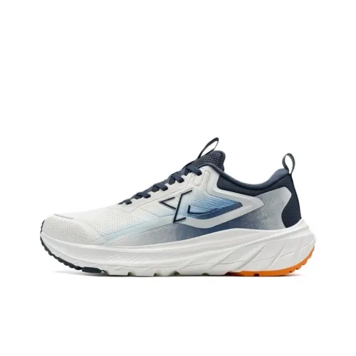 XTEP Running Shoes Men Low-Top Sail White/Navy Blue