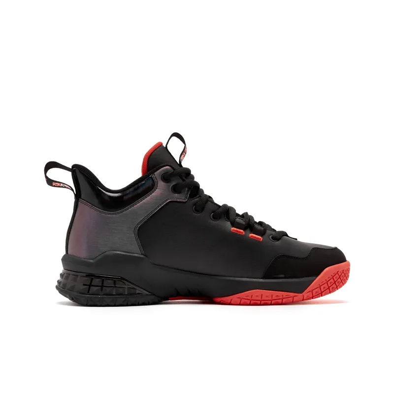 QIAODAN Kill Shot 1.0 Basketball Shoes Men Mid Top Black/Signal Red-1