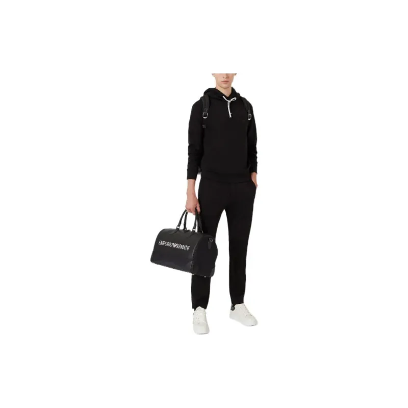 EMPORIO ARMANI Double jersey Joggers With Eagle Logo Patch-1