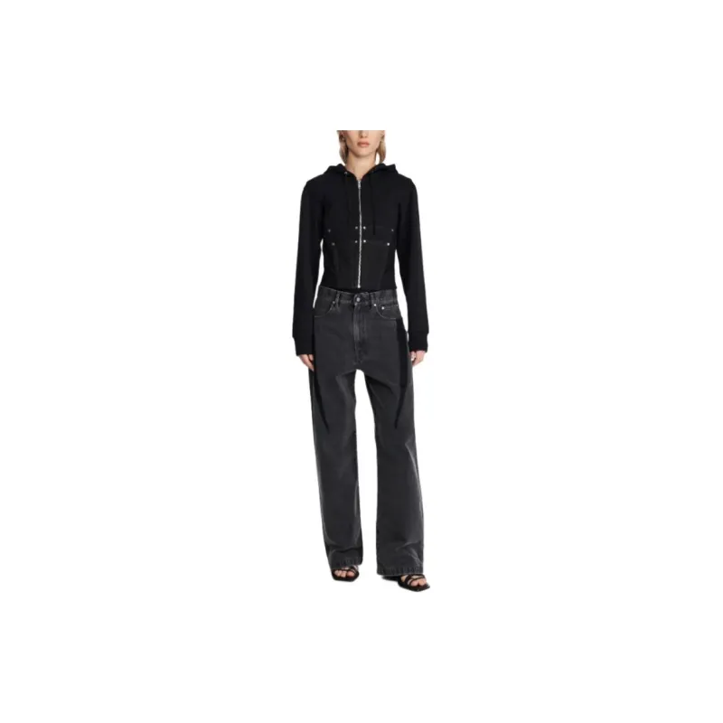 DION LEE SS24 WORKWEAR CORSET HOODIE Sweatshirt Unisex Black-1