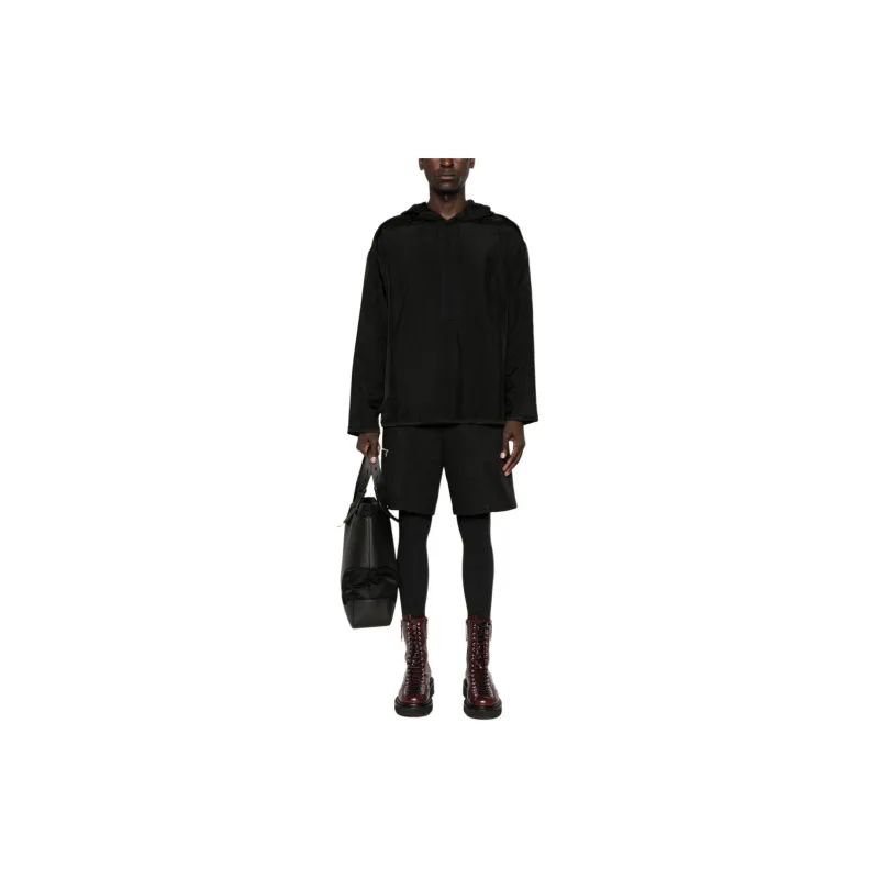 JIL SANDER Logo Embroidered Reversible Drawstring Hoodie-1