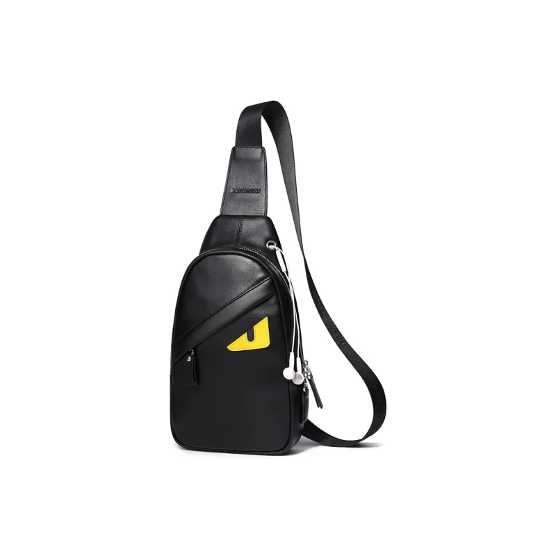 BOSTANTEN Cow Leather Sling Bag Regular Unisex Black-2