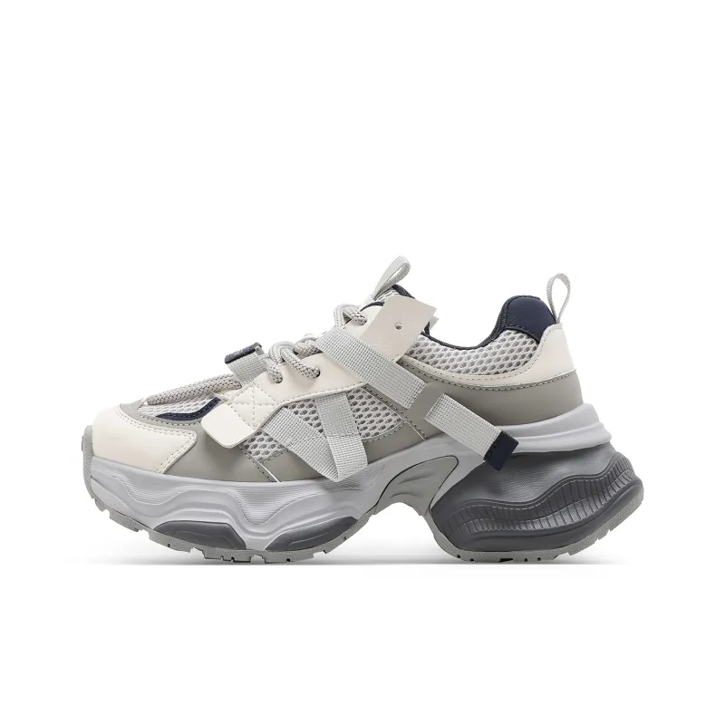 C°BANNER Low Top Chunky Sneakers Women's Gray Blue-0