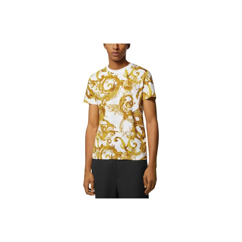 VERSACE JEANS COUTURE Baroque print Cotton T shirt-1