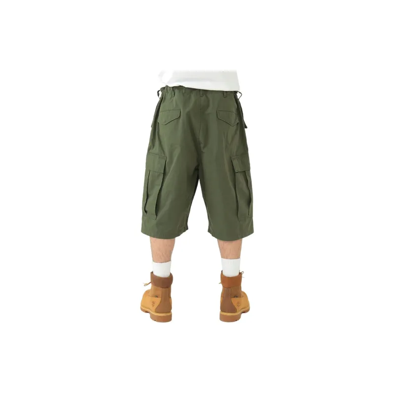 Beams Cargo Shorts Men Olive Green-1