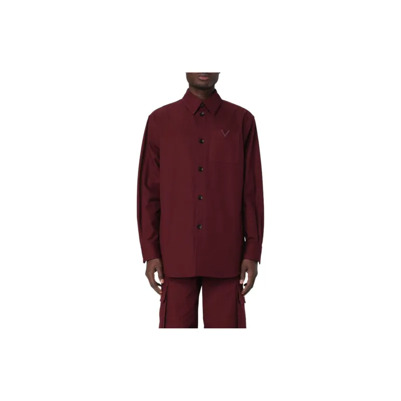 Valentino Shirts Men Burgundy-1