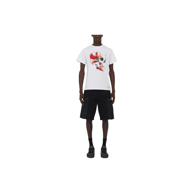 Alexander McQueen Obscured Skull Crewneck T Shirt-2