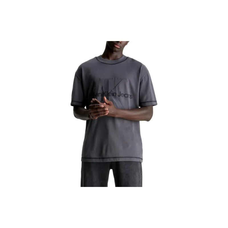 CALVIN KLEIN T Shirt Men's Washed Black Europe Version-2