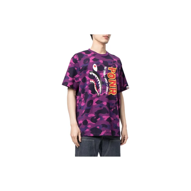 A BATHING APE Color Camo Shark Wide Tee-3