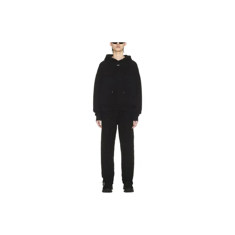 OFF WHITE Logo Print Cotton Hoodie-1
