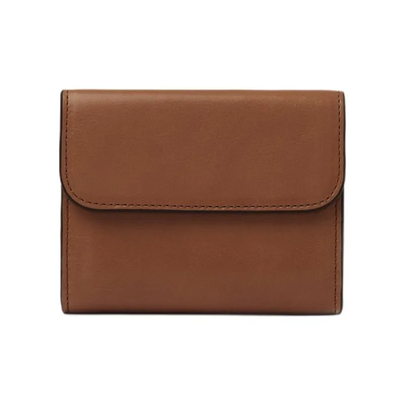 Chloe Shiny Leather Wallet Trumpets Women's Clay Brown-2