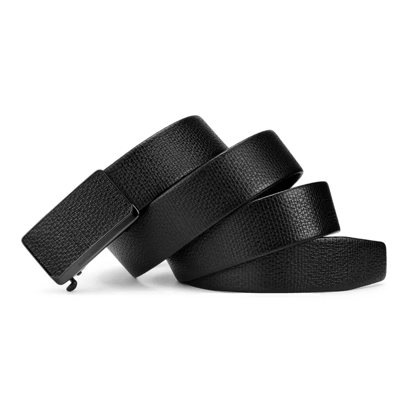 ROBERTA DI CAMERINO Top Grain Cow Leather Belts Men's Black 3.4CM Writing A Greeting Card With Printed Photos-5