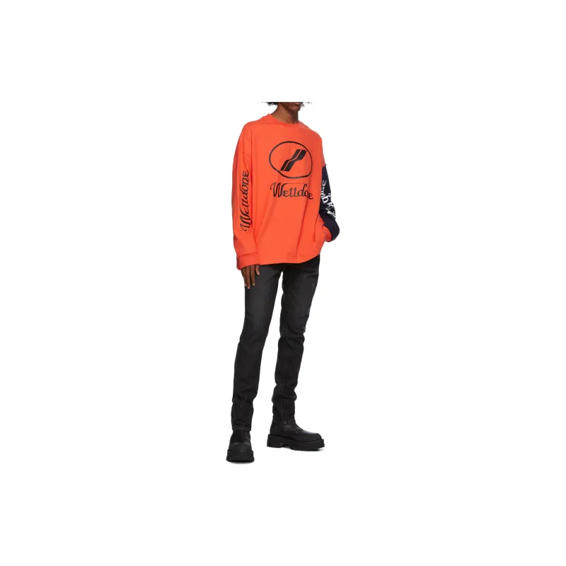WE11DONE T Shirts Unisex Orange-3