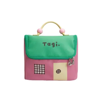 Tagi. Waterproof Leather Portable Toiletry Bag, Large Capacity Storage Bag, Makeup Bag Unisex Matcha Berry