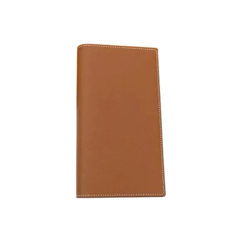 HERMES Silk'In Calfskin Wallet Men's Brown-1