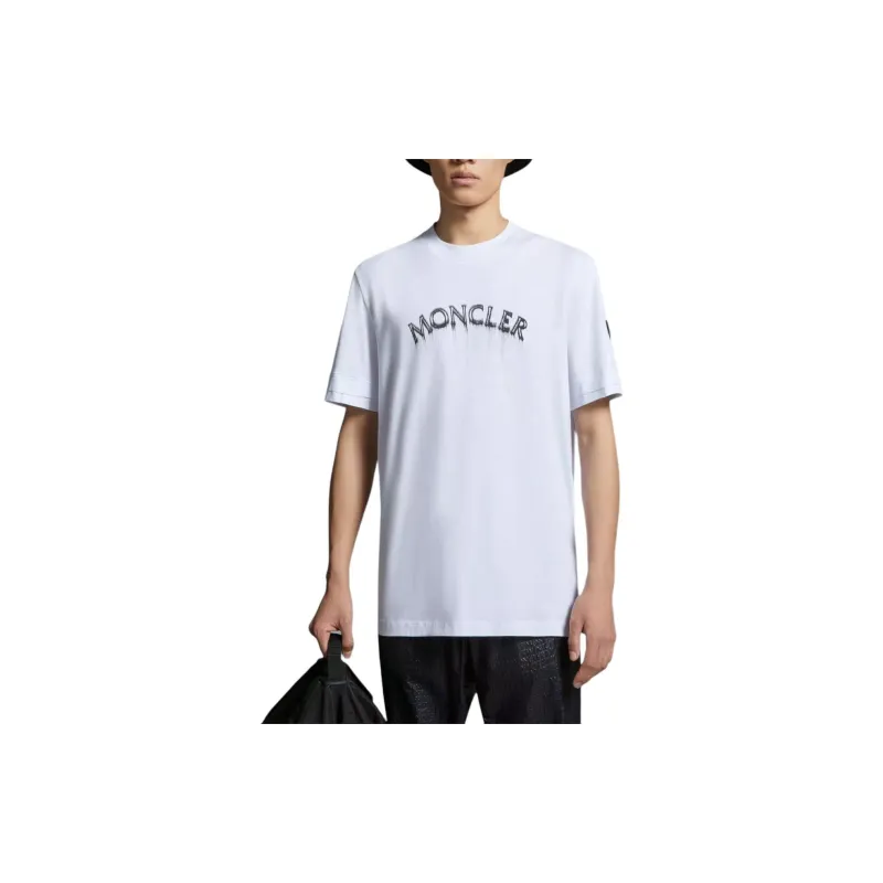 Moncler Drop Shoulder Sleeve T Shirt Men's White-1