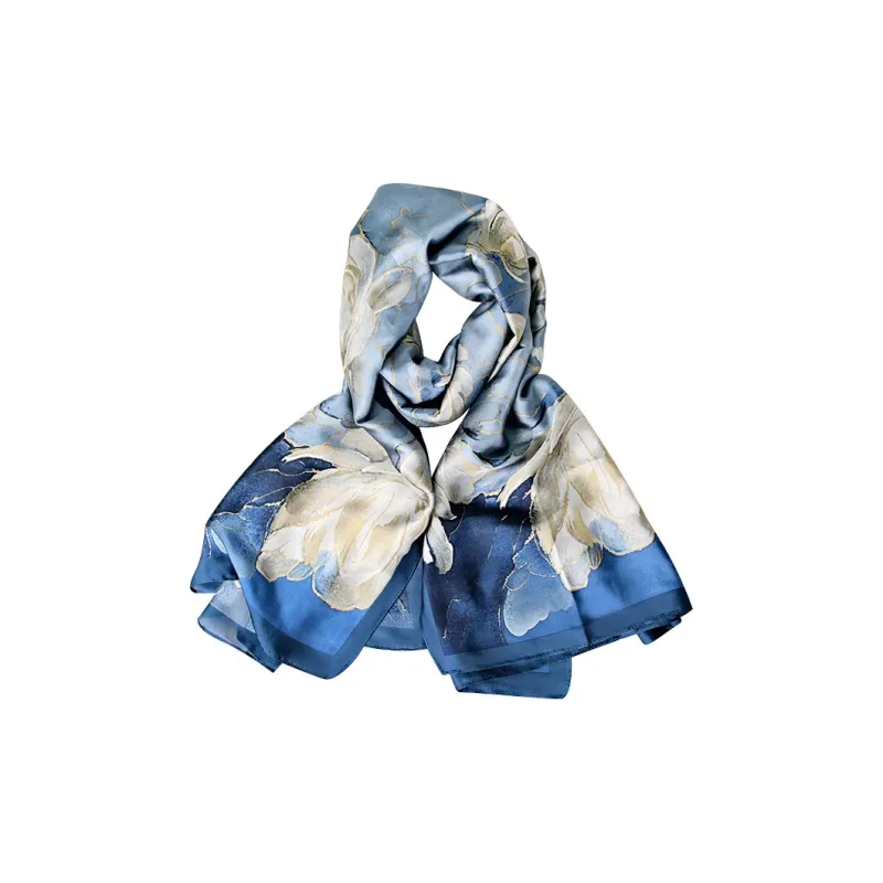 RX UVCUT Faux Silk Silk Scarves Unisex-1