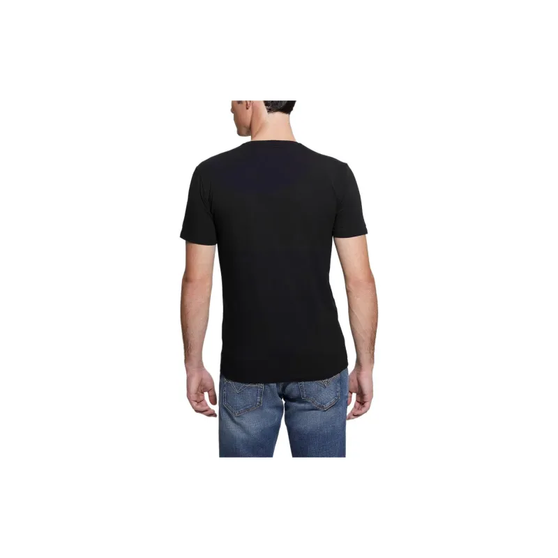 GUESS Iridescent Logo Graphic Tee T-Shirt Men's Black-2