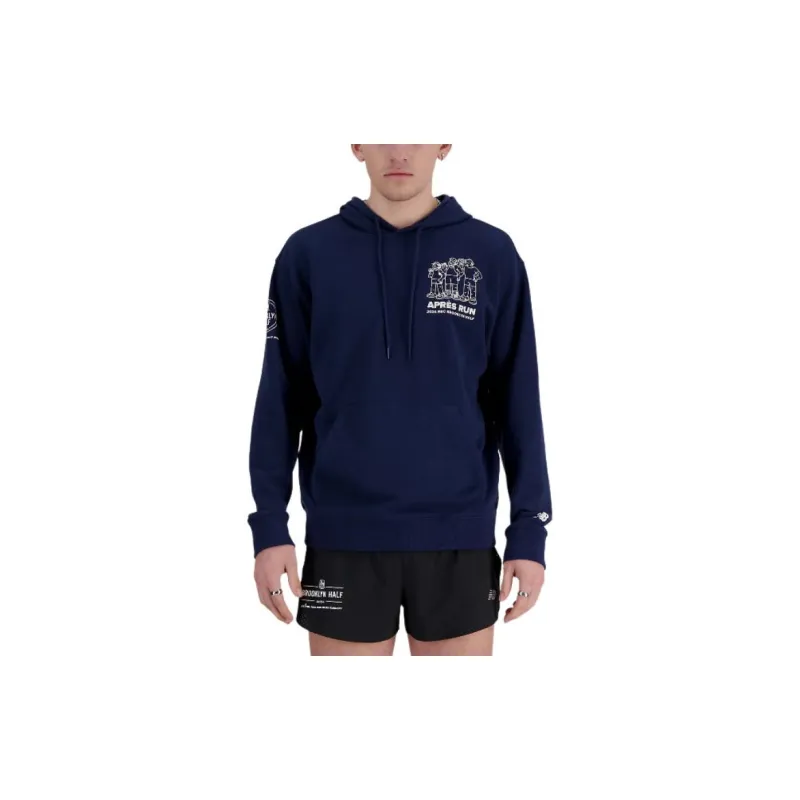 New Balance Rbc Brooklyn Half Graphic French Terry Hoodie Sweatshirt Men's Marine Blue-3