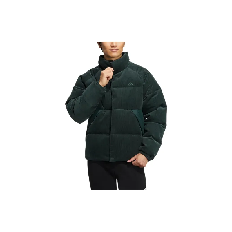 Adidas CORDUROY DOWN JACKET Down Jacket Standard Version Men's Green-1