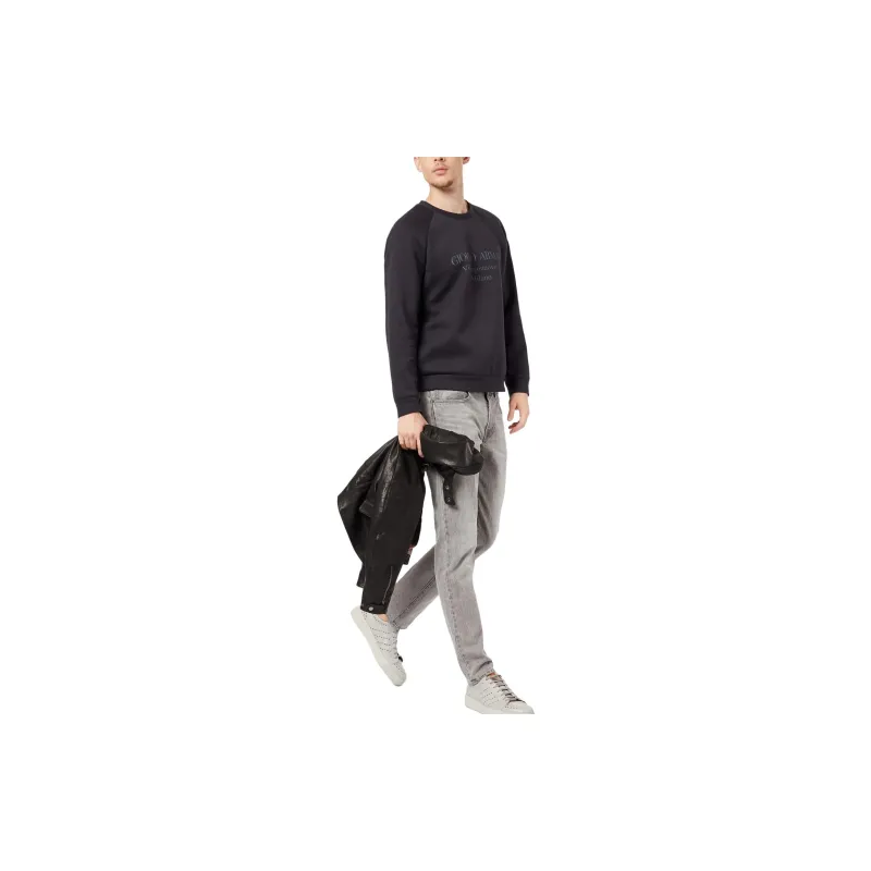 EMPORIO ARMANI Borgonuovo 11 Sweatshirt In Cotton Double Jersey-1