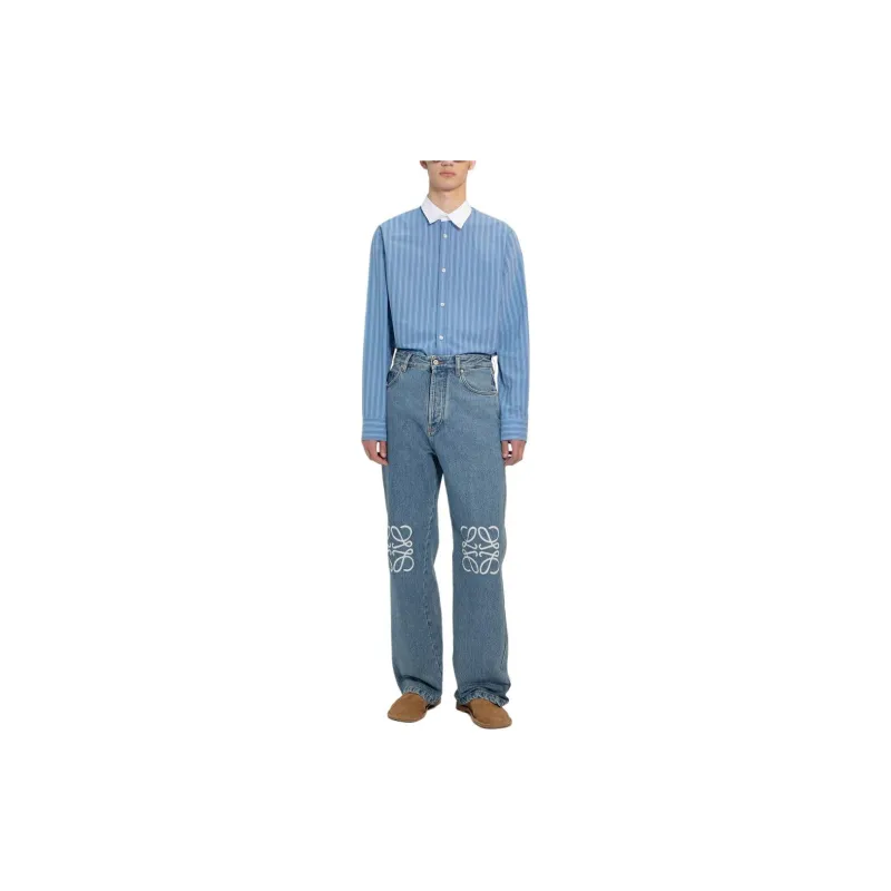 LOEWE Anagram Baggy Jeans In Denim-3